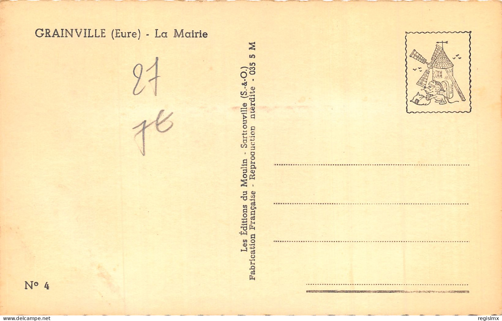 27-GRAINVILLE-LA MAIRIE-N°2041-G/0059 - Other & Unclassified