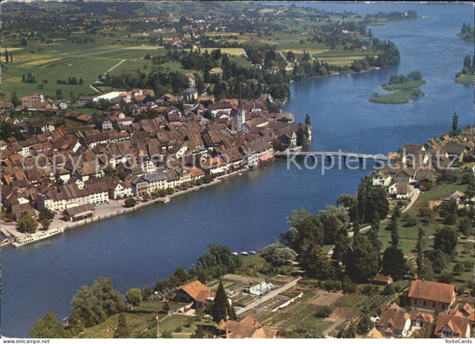 11878108 Stein Rhein Fliegeraufnahme Mit Rheinbruecke Stein Am Rhein - Sonstige & Ohne Zuordnung