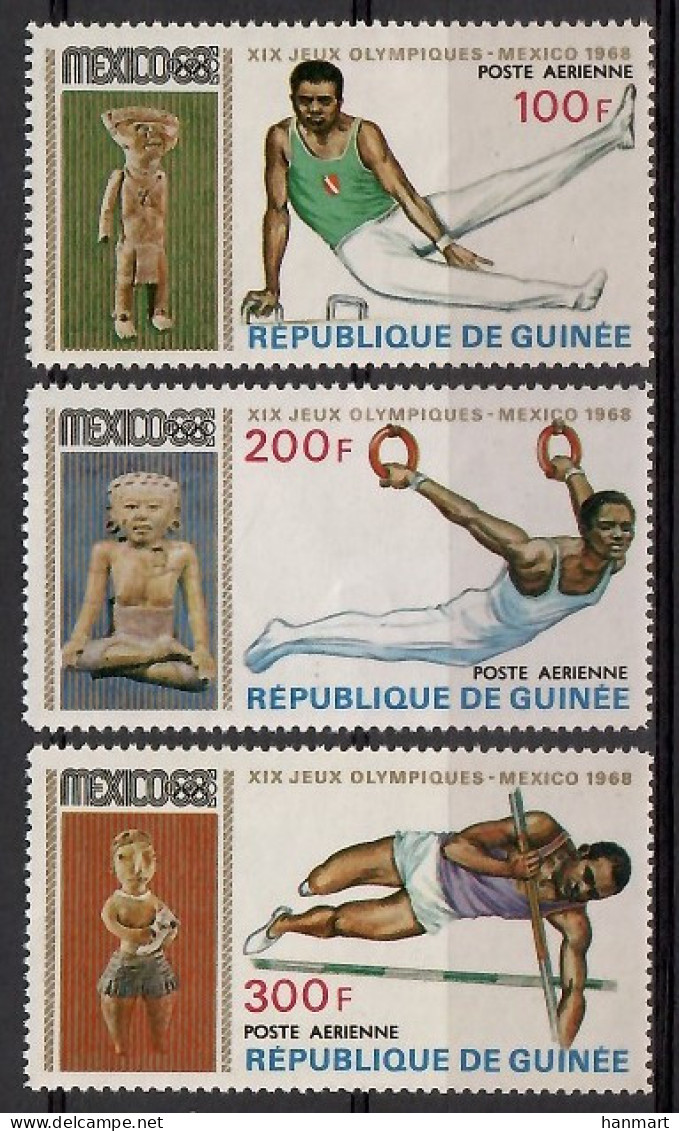 Guinea 1969 Mi 519-521 MNH  (LZS5 GUR519-521) - Gymnastics