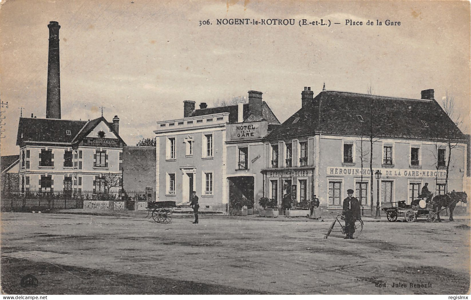 28-NOGENT LE ROTROU-PLACE DE LA GARE-N°2042-B/0329 - Nogent Le Rotrou