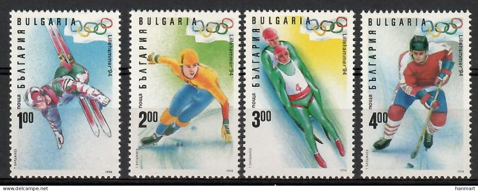 Bulgaria 1994 Mi 4103-4106 MNH  (ZE2 BUL4103-4106) - Winter 1994: Lillehammer