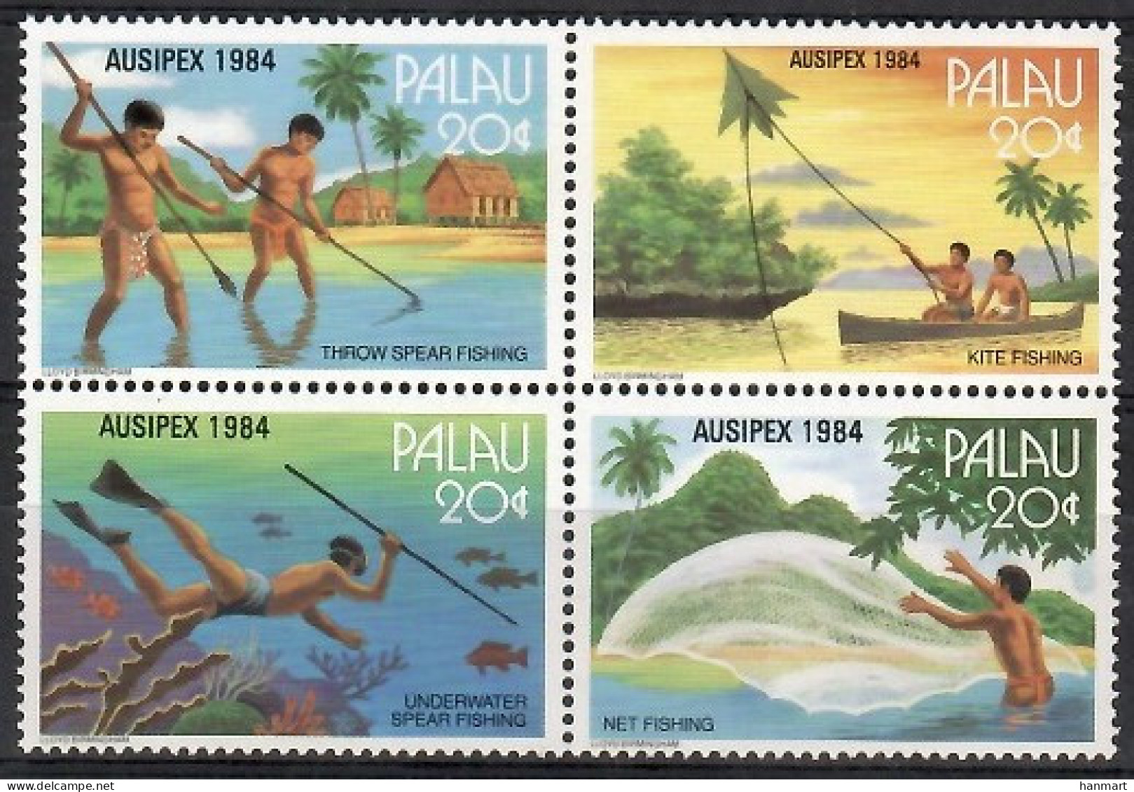Palau 1984 Mi 55-58 MNH  (ZS7 PALvie55-58) - Fishes