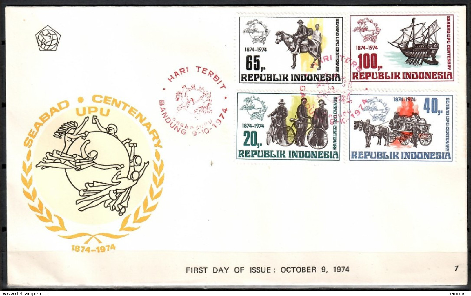 Indonesia 1974 Mi 790-793 FDC  (FDC ZS8 INS790-793) - Horses