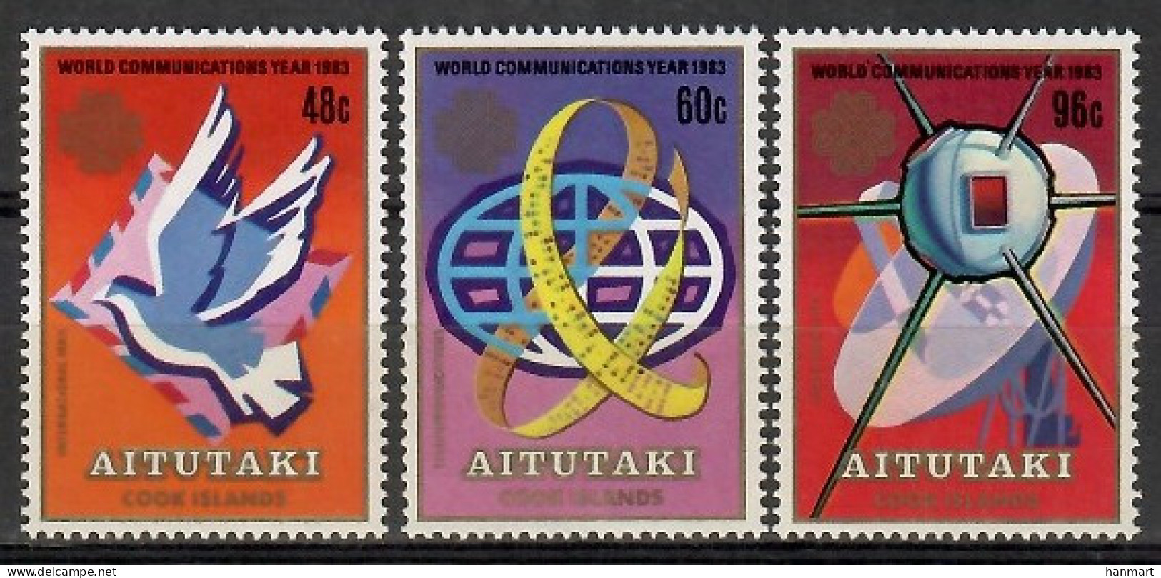 Aitutaki 1983 Mi 496-498 MNH  (ZS7 ATT496-498) - Telecom