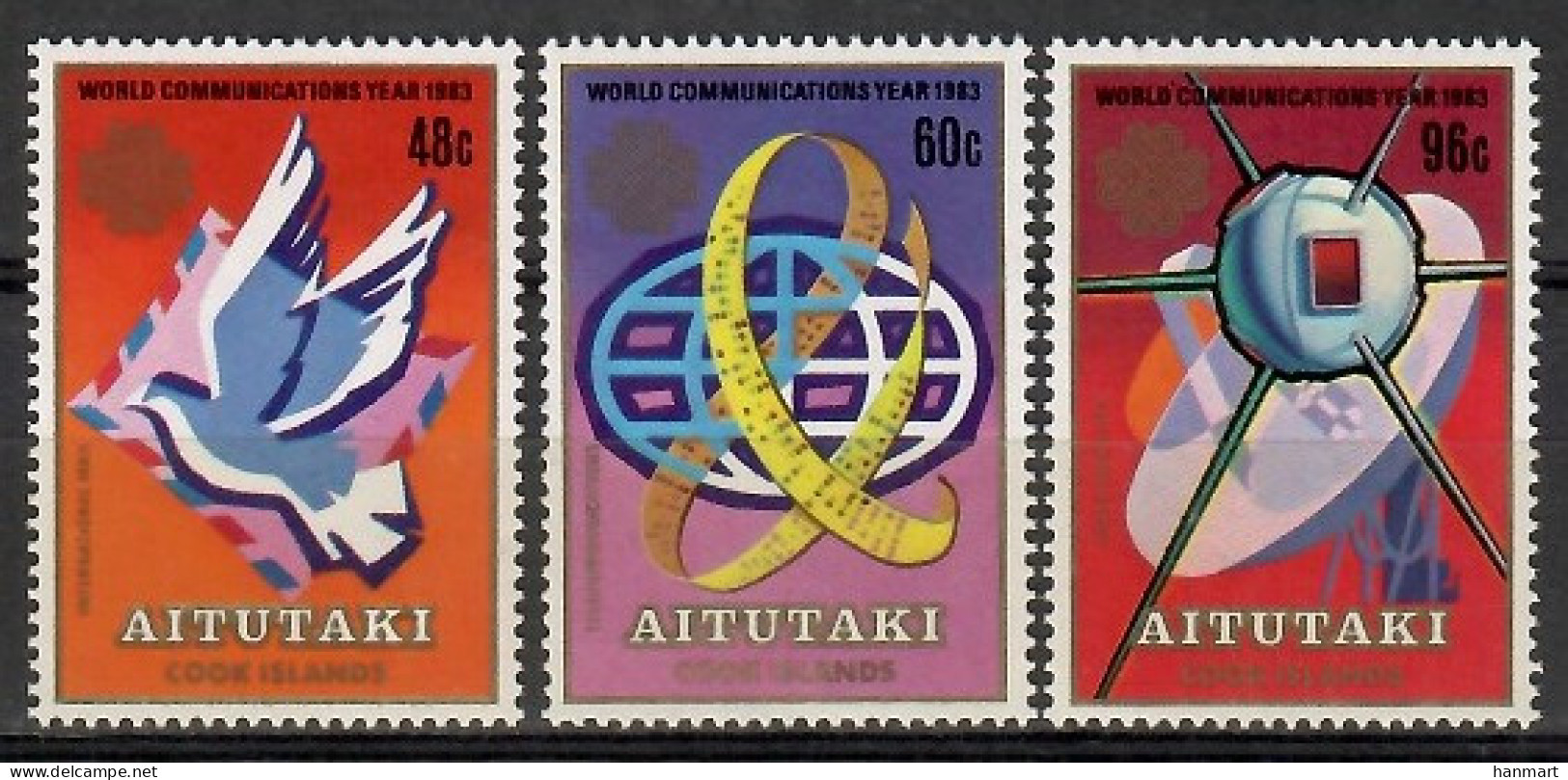 Aitutaki 1983 Mi 496-498 MNH  (ZS7 ATT496-498) - Telekom