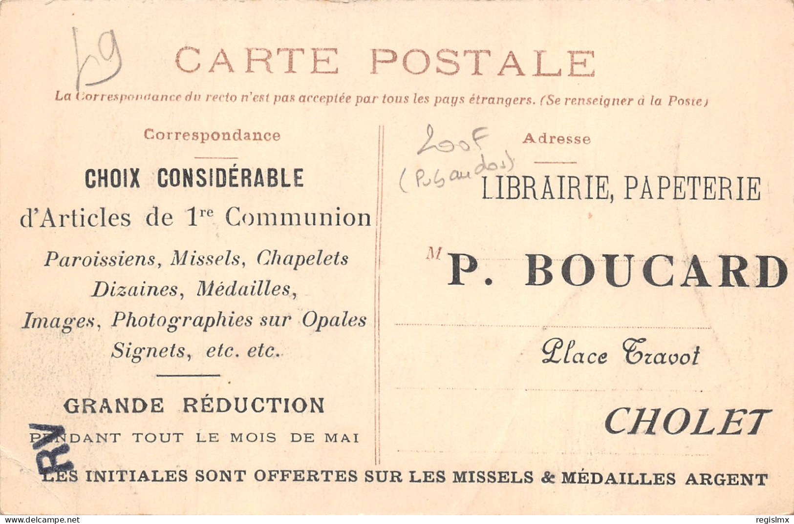 49-CHOLET-FETE DE LA MI CAREME 1909-N°2043-G/0019 - Cholet