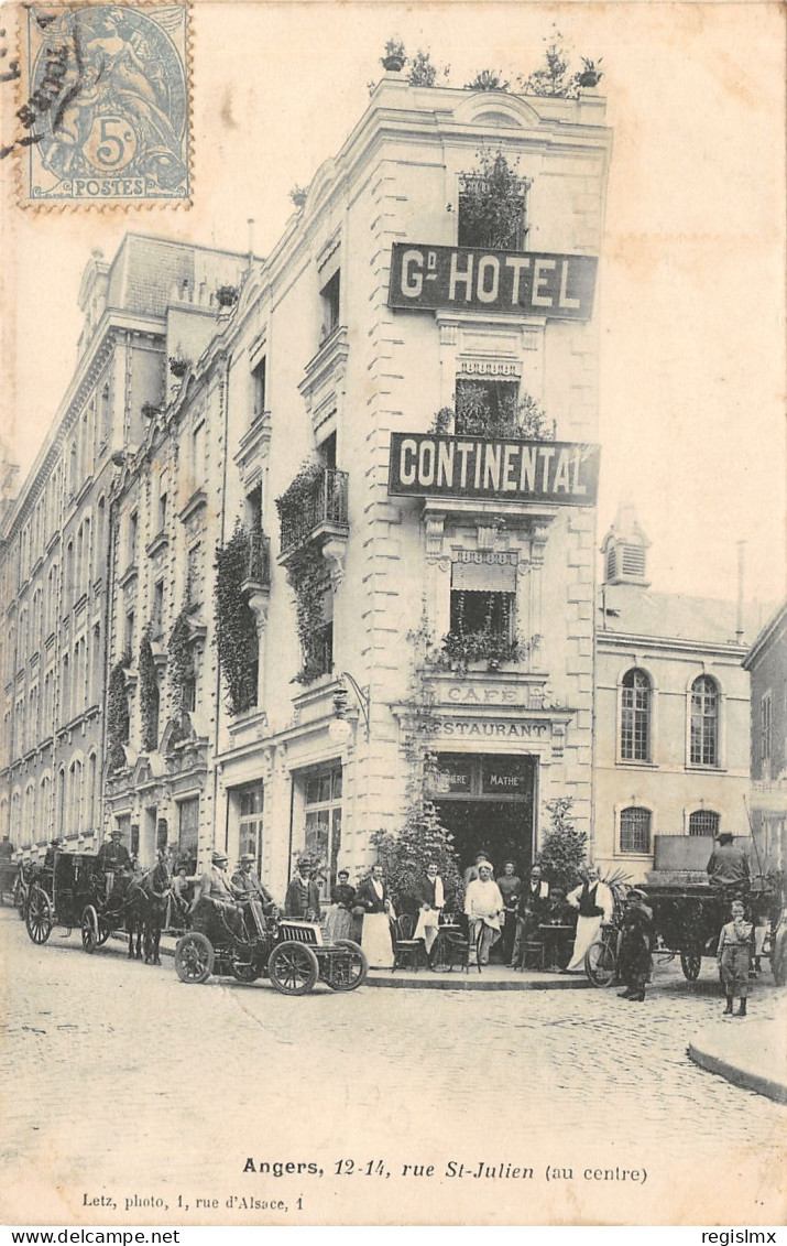 49-ANGERS-GRAND HOTEL CONTINENTAL-N°2043-F/0281 - Angers