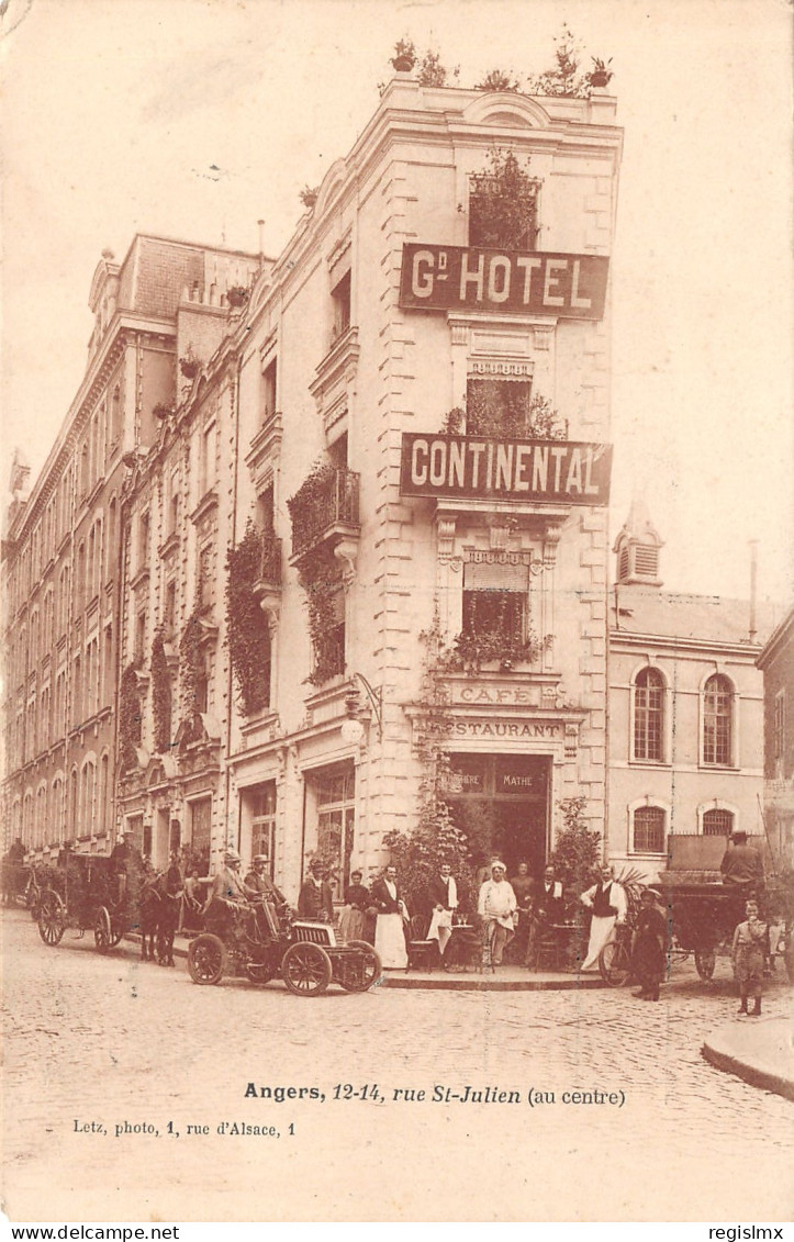 49-ANGERS-GRAND HOTEL CONTINENTAL-N°2043-F/0267 - Angers