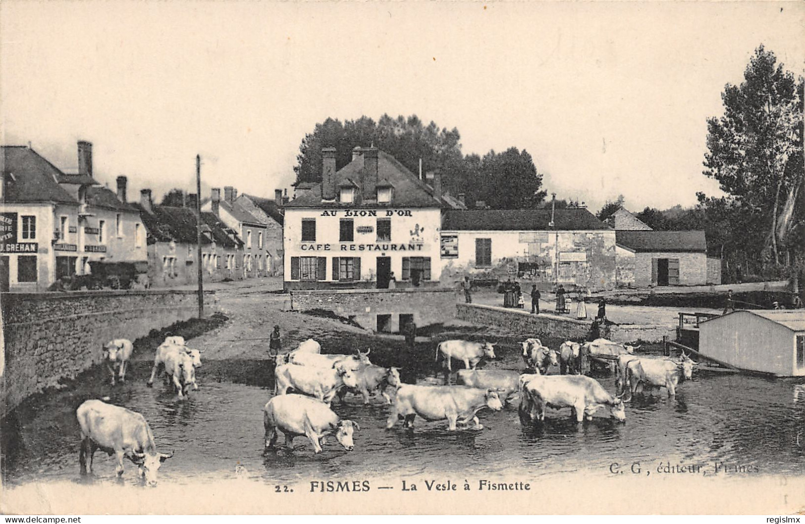 51-FISMES-LA VESLE A FISMETTE-VACHES-N°2044-A/0137 - Fismes