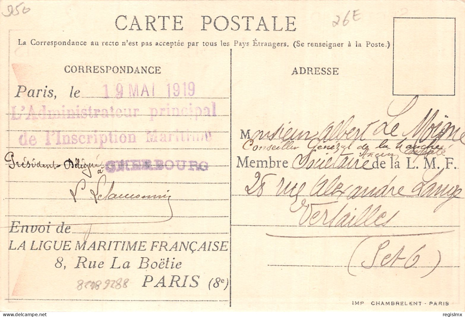 50-CHERBOURG-LIGUE MARITIME FRANCAISE-N°2043-H/0193 - Cherbourg