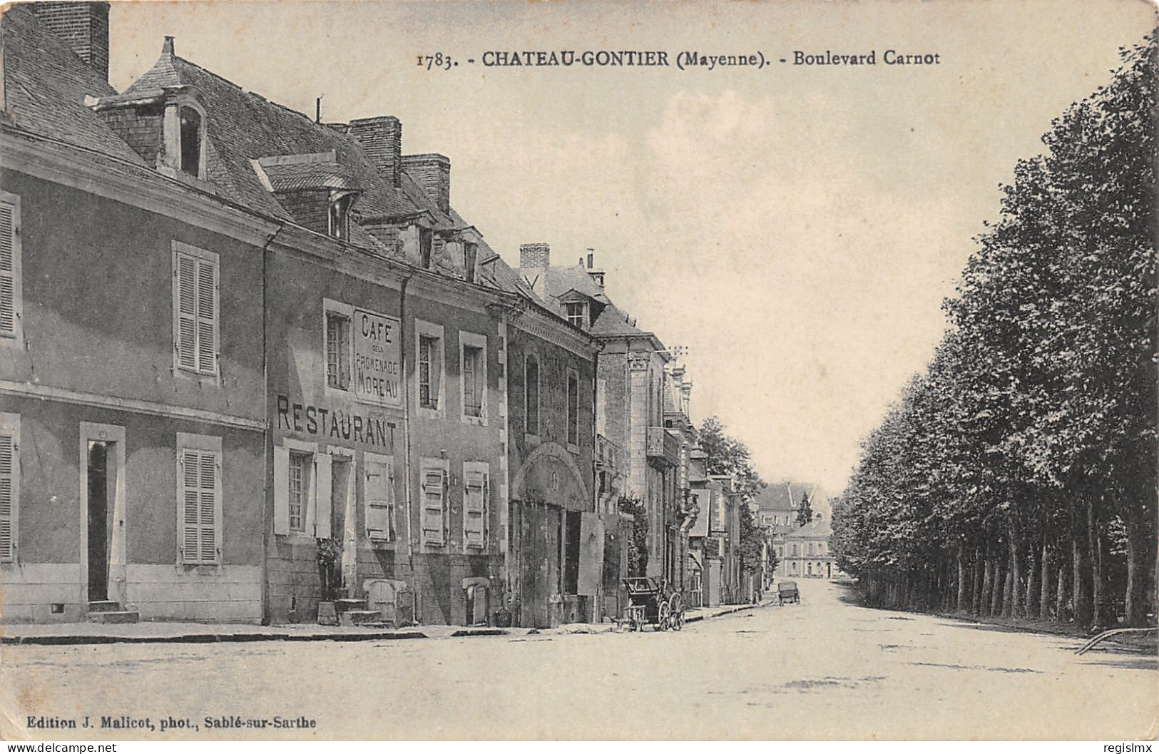 53-CHÂTEAU GONTIER-BOULEVARD CARNOT-CAFE-N°2044-F/0357 - Chateau Gontier