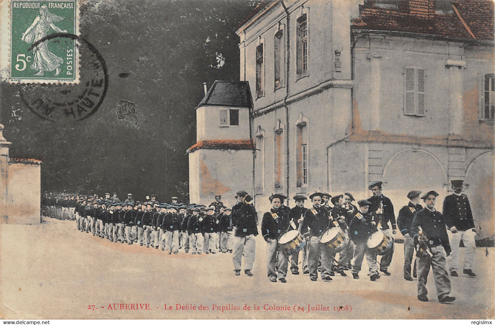 52-AUBERIVE-DEFILE DES PUPILLES DE LA COLONIE 1908-N°2044-D/0245 - Auberive