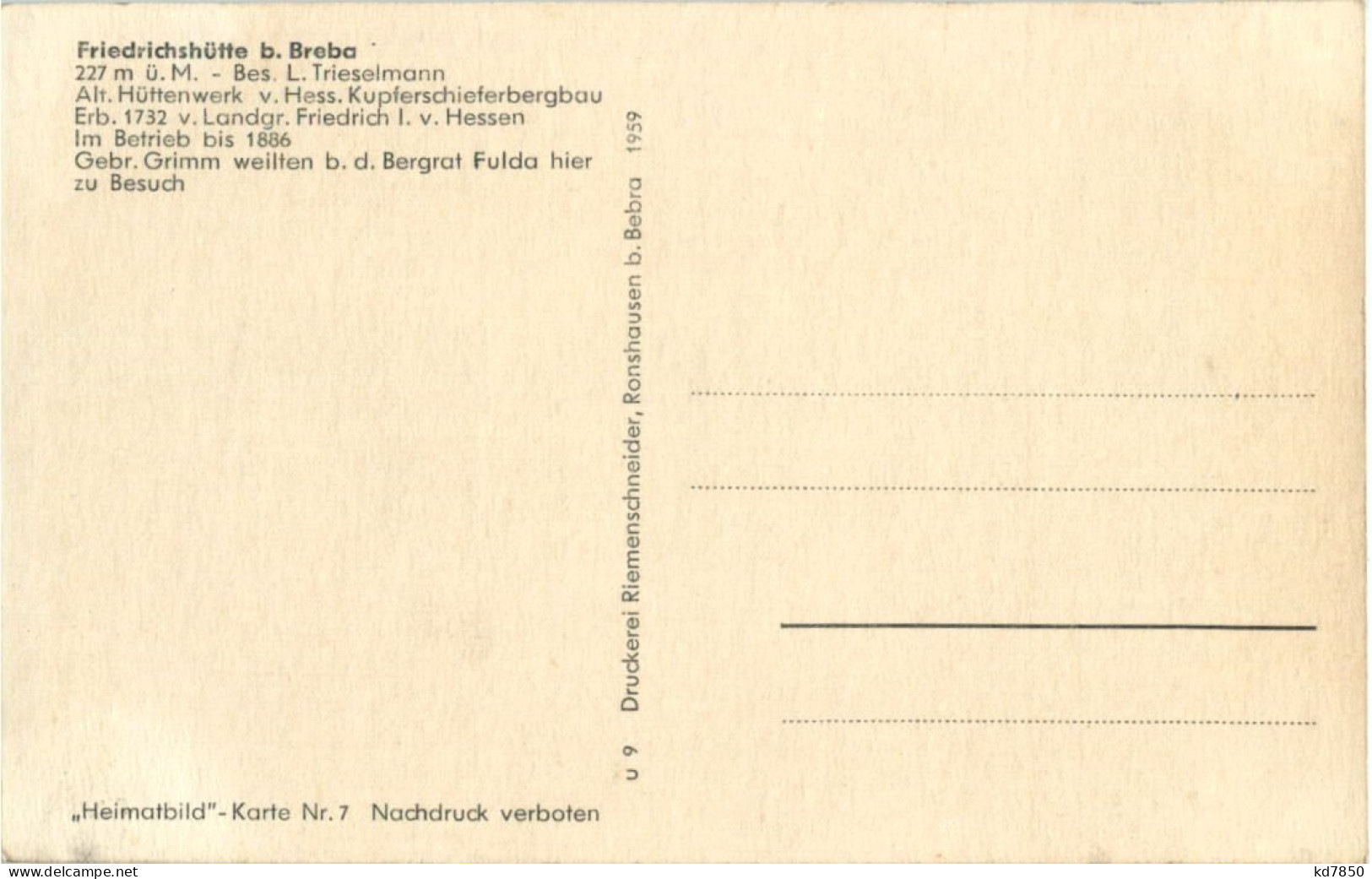 Friedrichshütte Bei Bebra - Bebra