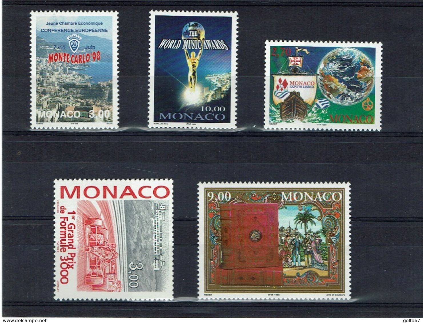 MONACO 1998 Y&T N° 2157 - 2158 - 2159 - 2160 - 2162 NEUF** - Unused Stamps