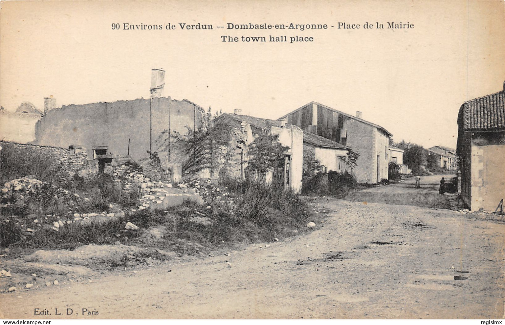 55-DOMBASLE EN ARGONNE-PLACE DE LA MAIRIE-DETRUITE-N°2045-C/0297 - Sonstige & Ohne Zuordnung