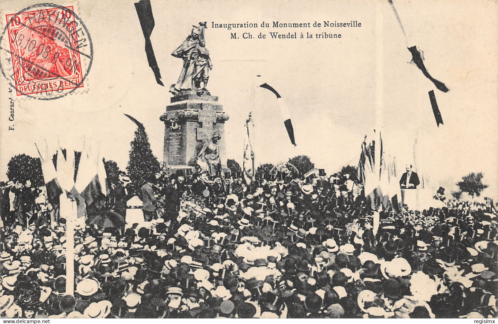 57-NOISSEVILLE-INAUGURATION DU MONUMENT Français 1908-N°2045-G/0373 - Sonstige & Ohne Zuordnung