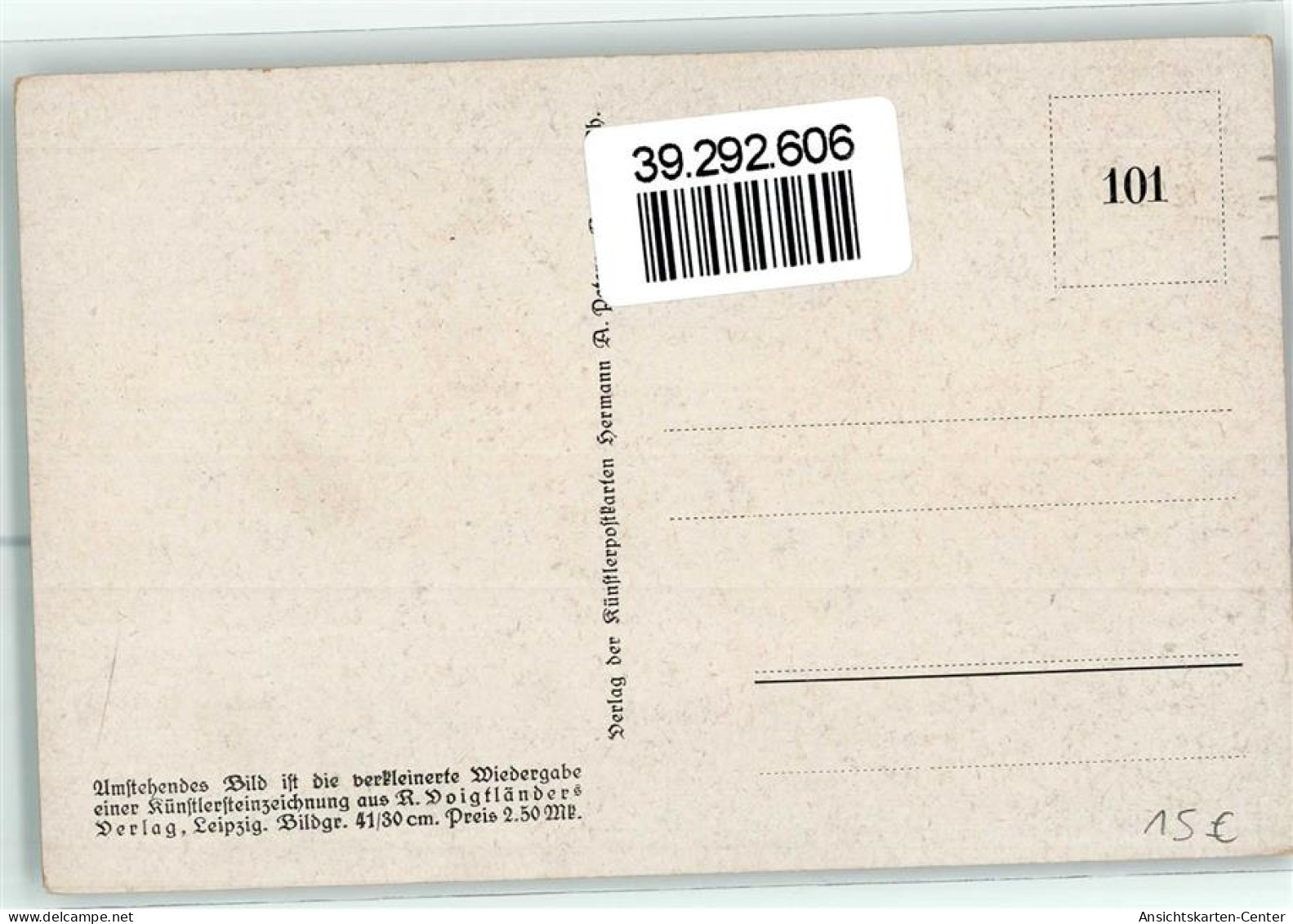 39292606 - Verkleinerte Wiedergabe Einer Kuenstlerzeichnung Aus R. Voigtlaender Verlag - Sonstige & Ohne Zuordnung
