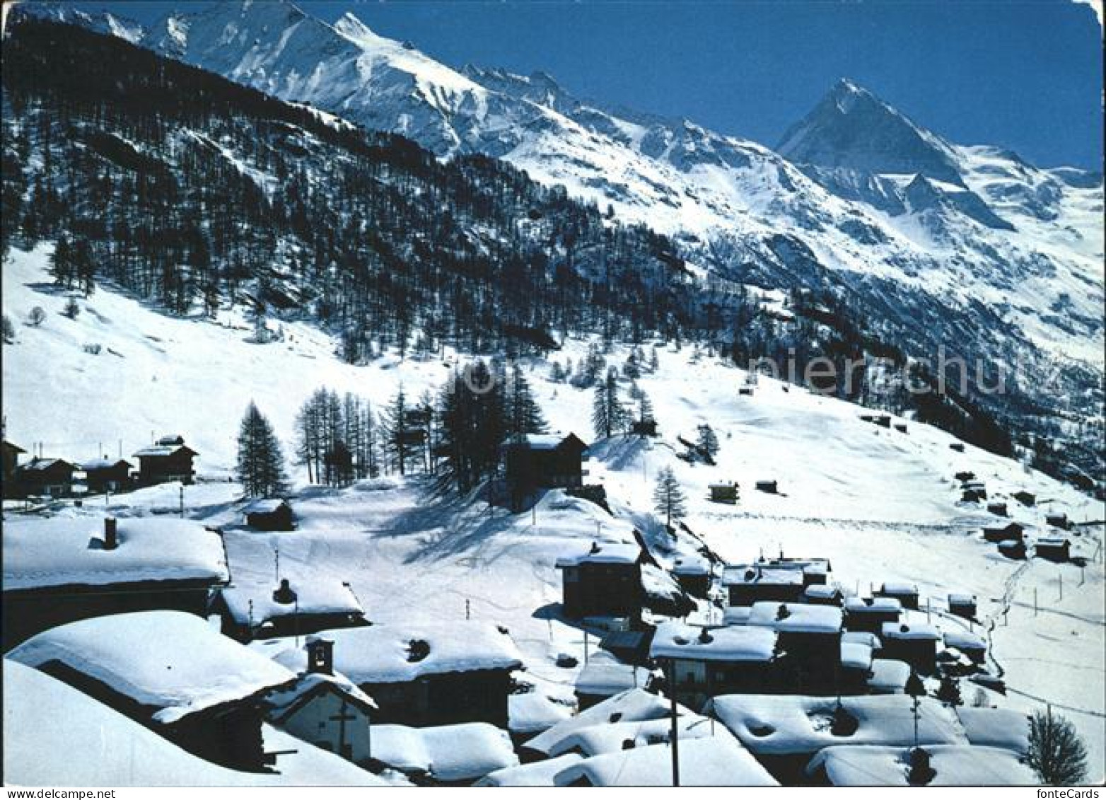 11877734 La Forclaz Aigle Ortsblick Mit Dt Blanche La Forclaz Aigle - Autres & Non Classés