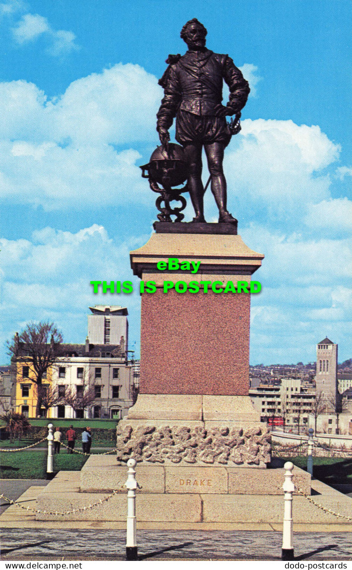 R574843 WHS 2724. Drakes Statue. Plymouth Hoe. Bernard A. Colgan. Plastichrome. - Monde