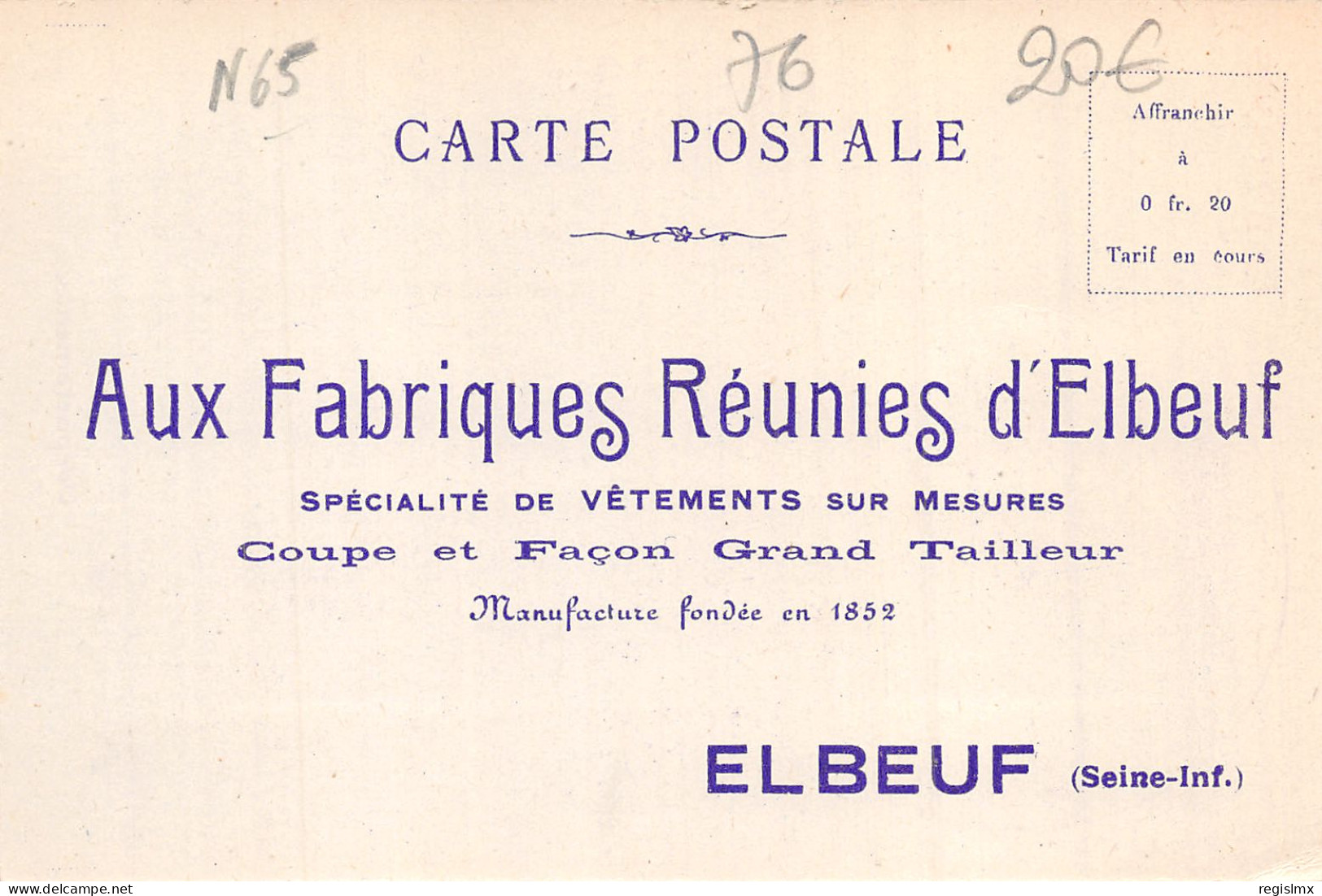 76-ELBEUF-PUBLICITE-AUX FABRIQUES REUNIES D ELBEUF-N°2048-A/0187 - Elbeuf