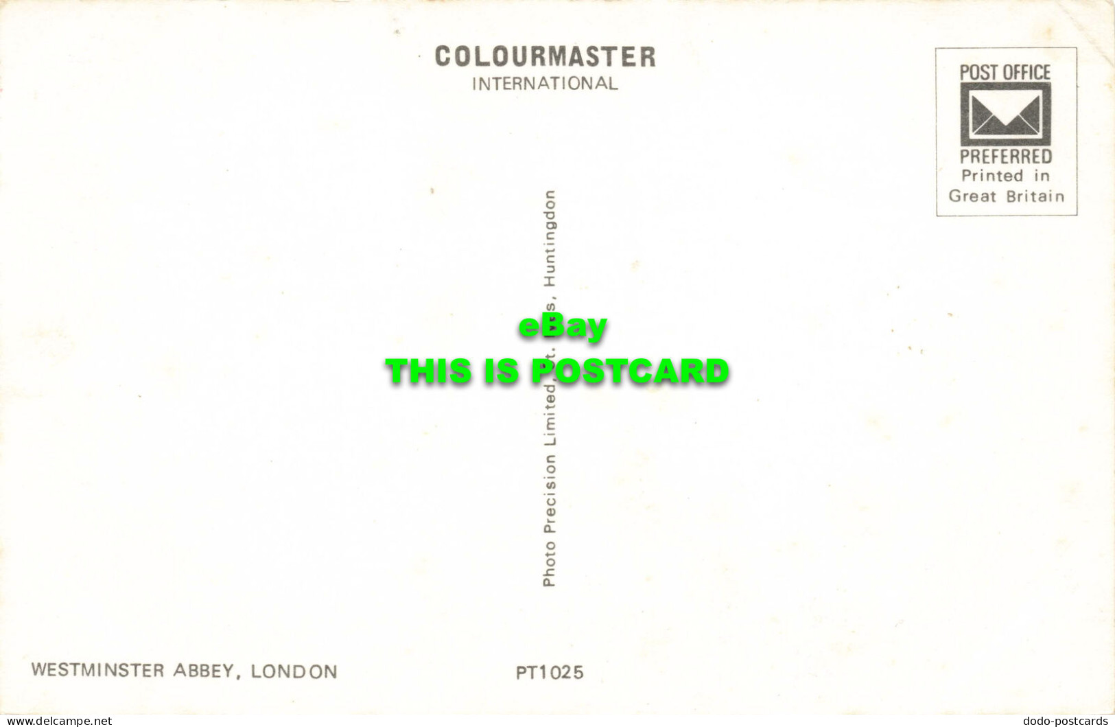 R574121 Westminster Abbey. London. Colourmaster International. Precision - Autres & Non Classés