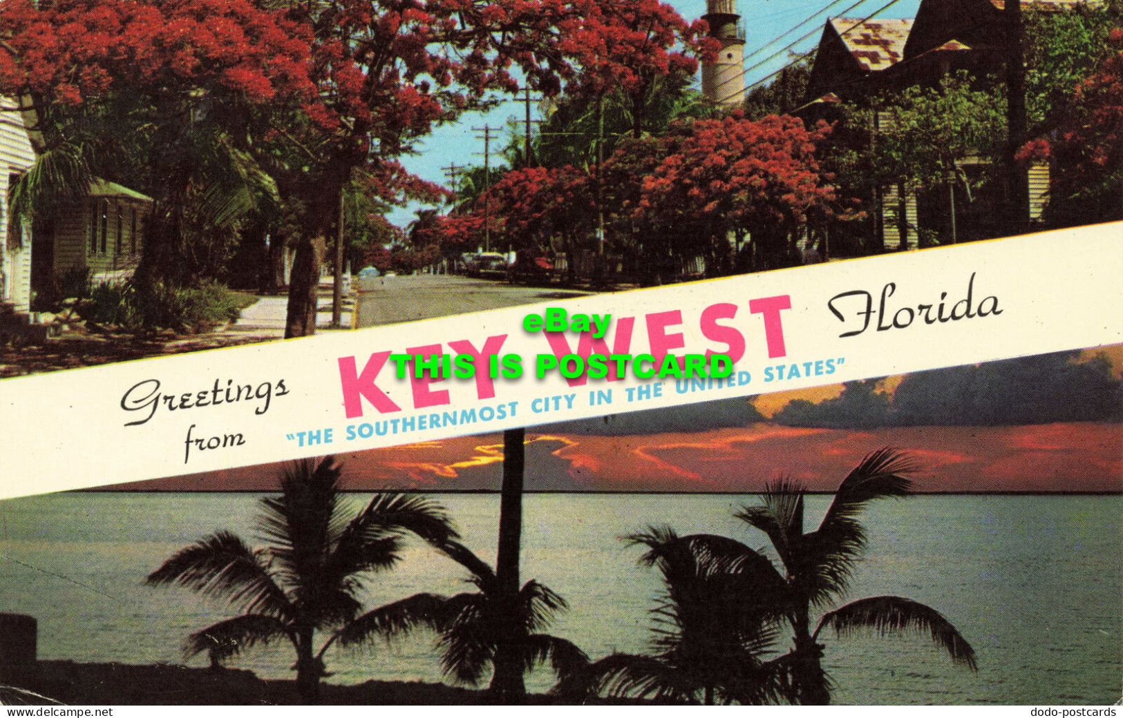 R573807 Greetings From Key West. Florida. Gulf Stream Card And Distributing. Flo - Welt