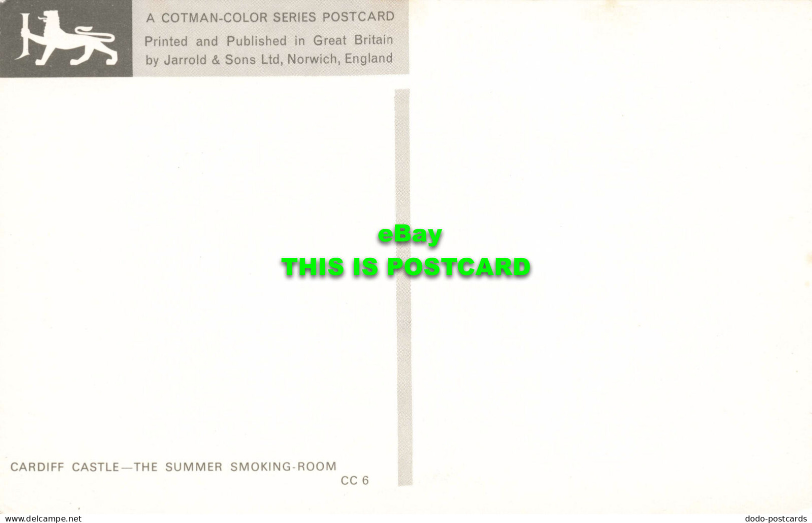 R574513 Cardiff Castle. Summer Smoking Room. Cotman Color Series. Jarrold - Welt