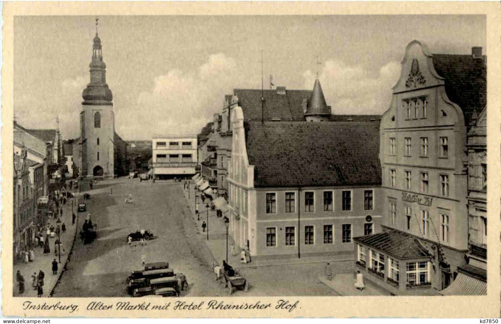 Insterburg - Alter Markt Mit Hotel Rheinischer Hof - Ostpreussen