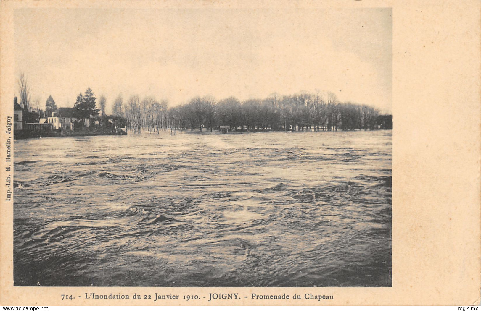89-JOIGNY-INONDATION 1910-PROMENADE DU CHAPEAU-N°2049-C/0323 - Joigny