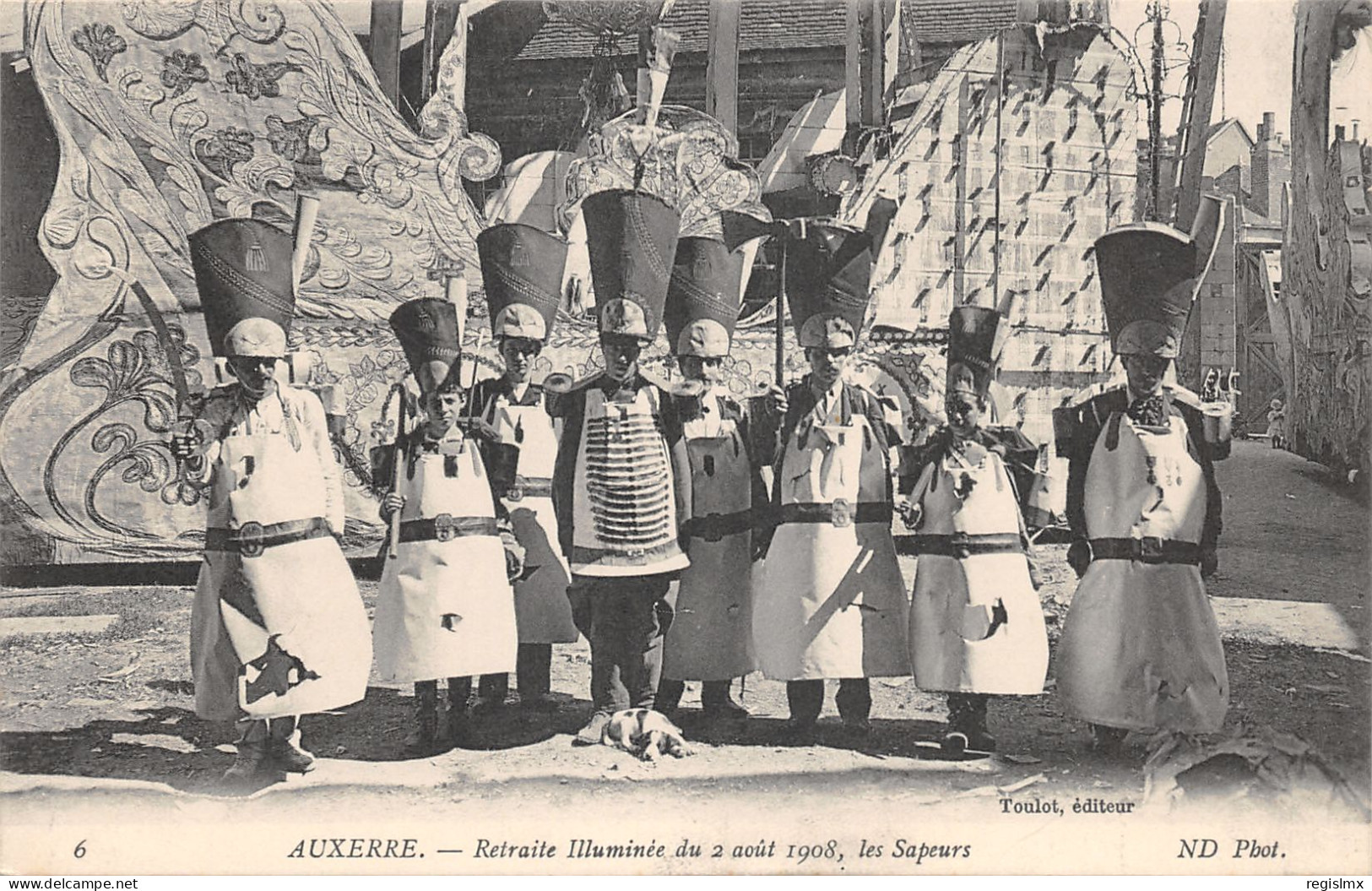89-AUXERRE-RETRAITE ILLUMINEE DU 2 AOUT 1908 LES SAPEURS-N°2049-C/0227 - Auxerre