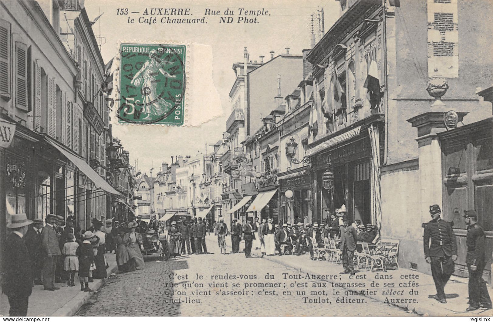 89-AUXERRE-RUE DU TEMPLE-LE CAFE CHAUCUARD-N°2049-C/0205 - Auxerre