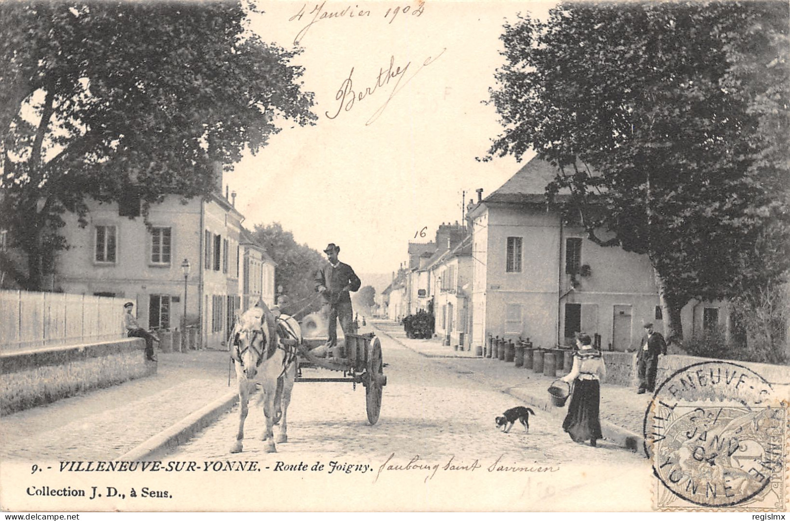 89-VILLENEUVE SUR YONNE-ROUTE DE JOIGNY-ATTELAGE-N°2049-B/0149 - Villeneuve-sur-Yonne