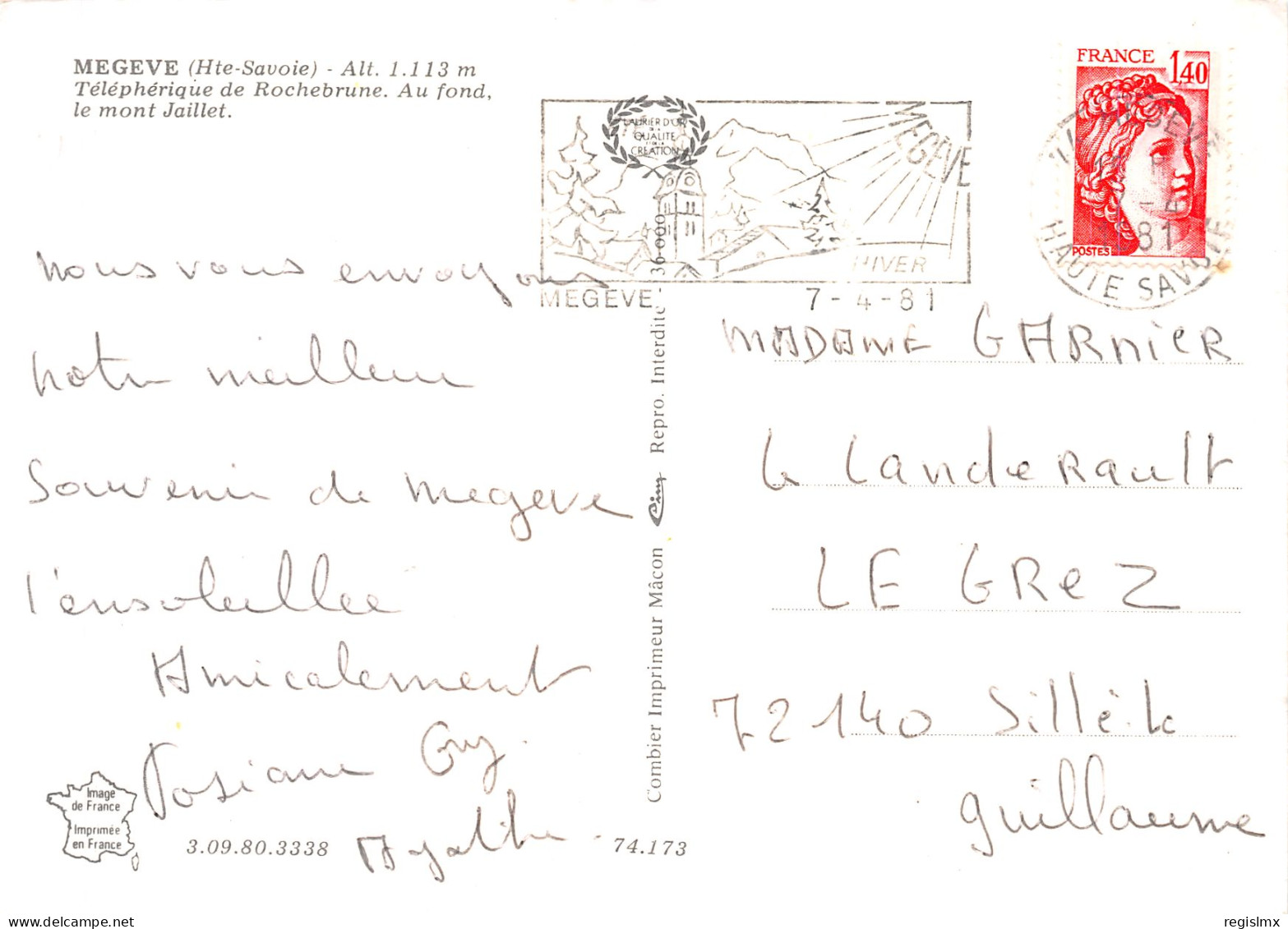 74-MEGEVE TELEPHERIQUE DE ROQUEBRUNE-N°2102-C/0107 - Megève