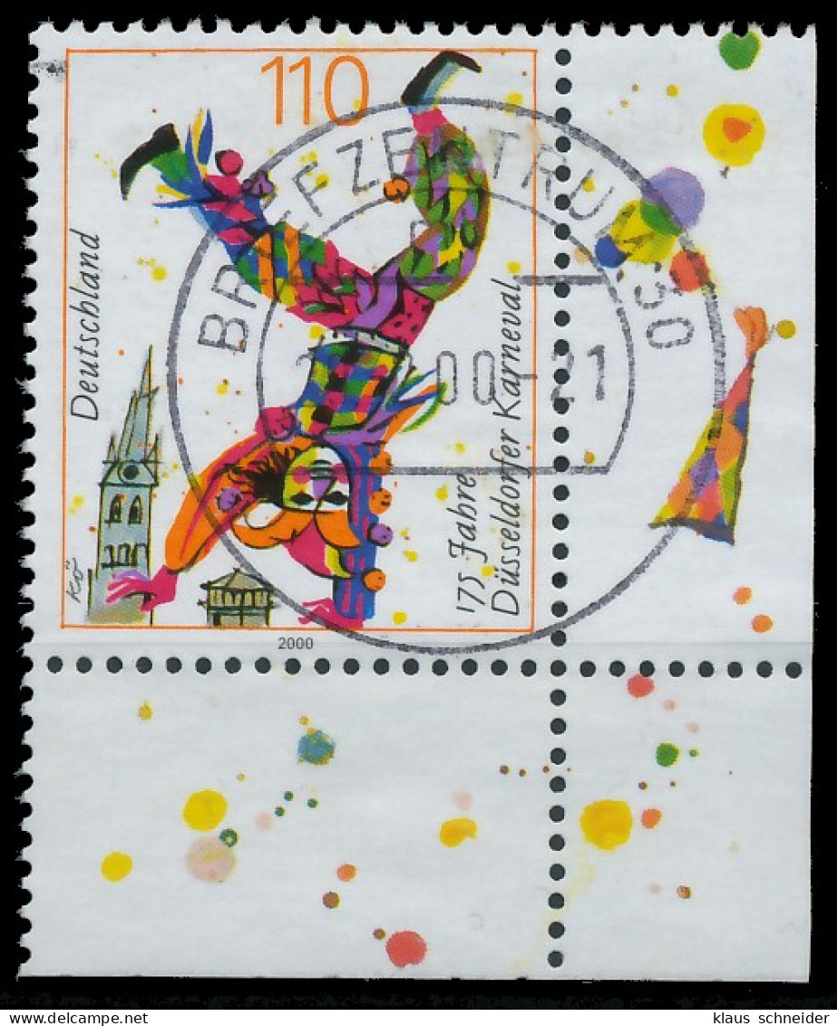 BRD BUND 2000 Nr 2099 Zentrisch Gestempelt ECKE-URE X5525B6 - Used Stamps