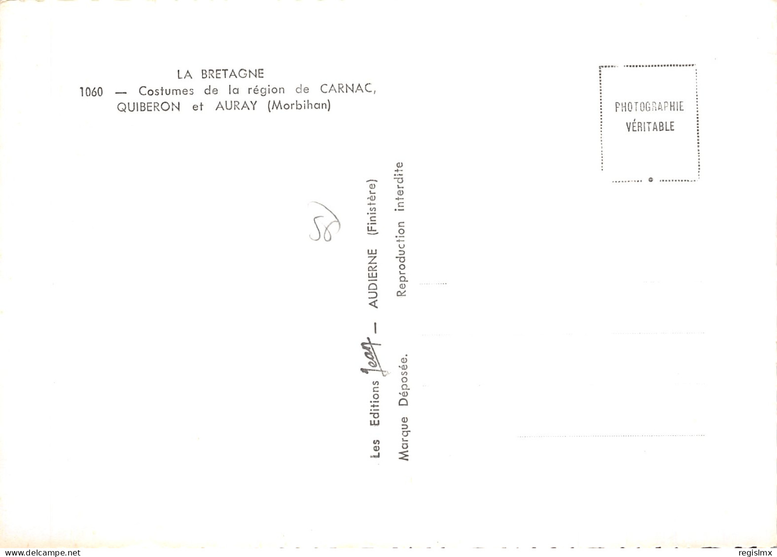 56-CARNAC QUIBERON AURAY FOLKLORE COSTUMES-N°2103-C/0197 - Carnac