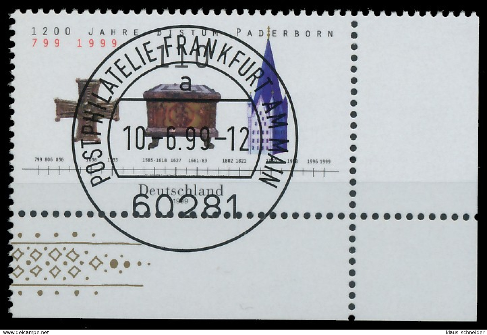 BRD BUND 1999 Nr 2060 Zentrisch Gestempelt ECKE-URE X552856 - Used Stamps