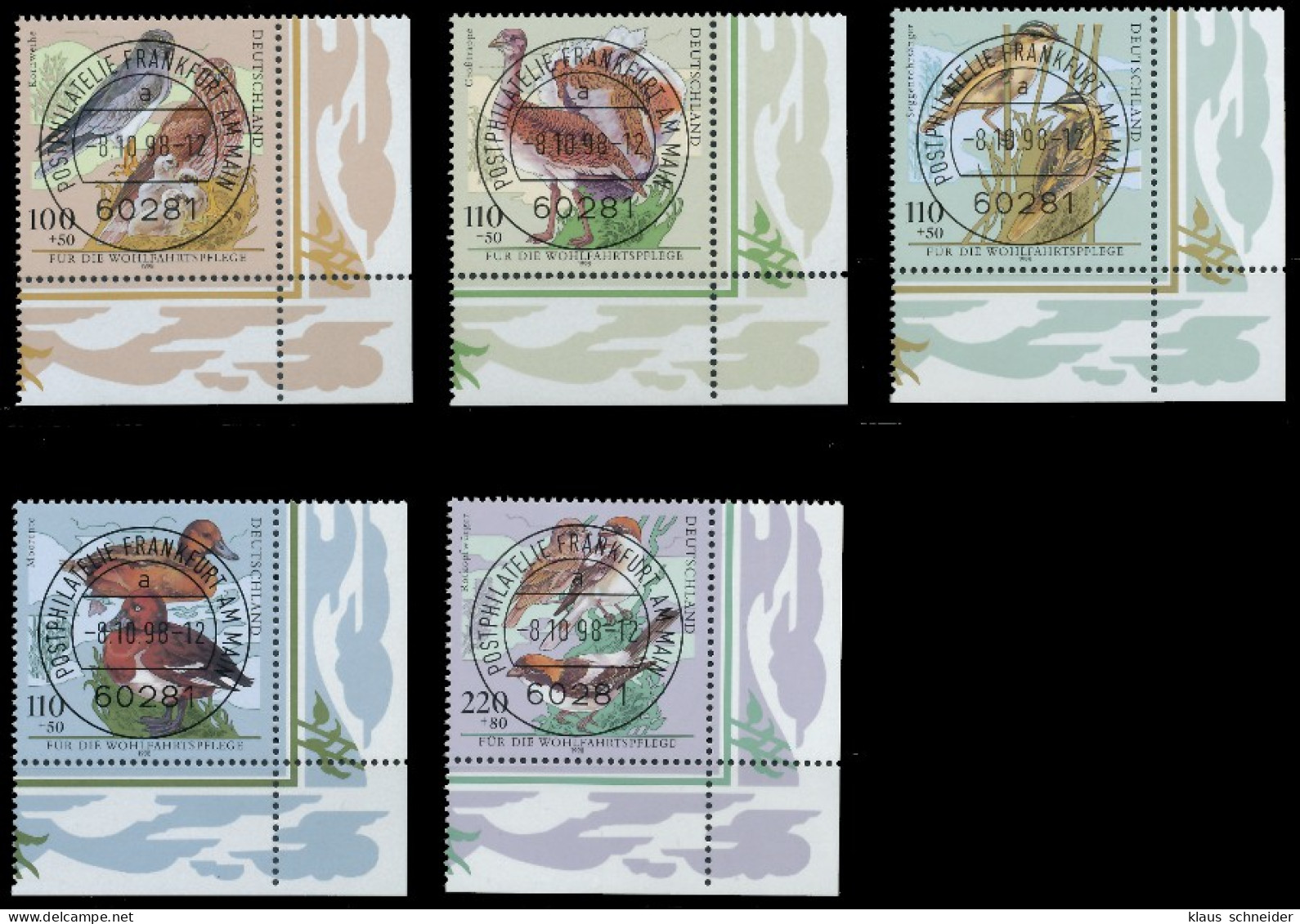 BRD BUND 1998 Nr 2015-2019 Zentrisch Gestempelt ECKE-URE X552BCA - Used Stamps