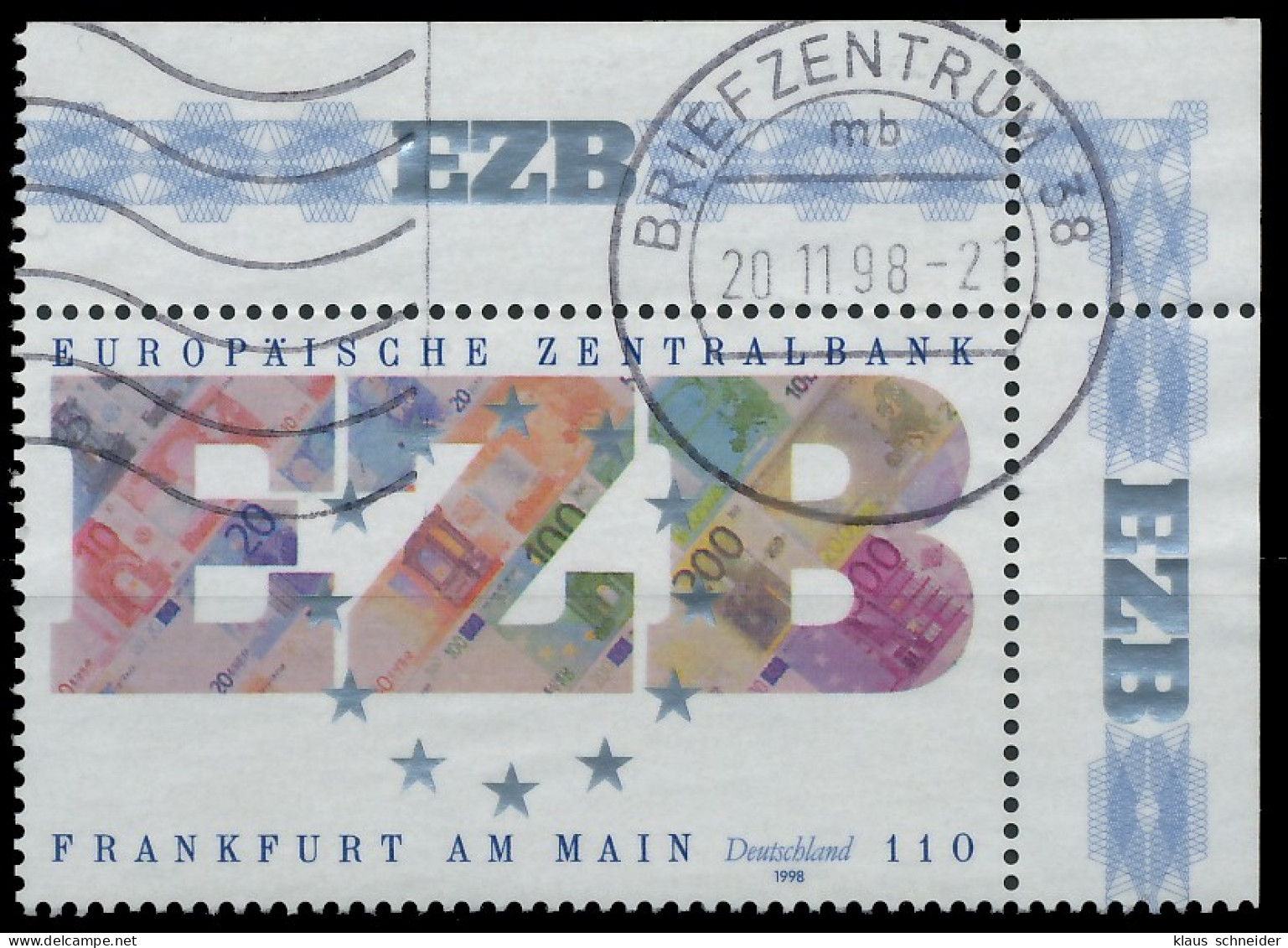 BRD BUND 1998 Nr 2000 Zentrisch Gestempelt ECKE-ORE X552CC6 - Used Stamps