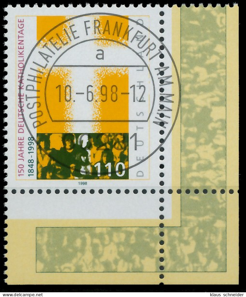 BRD BUND 1998 Nr 1995 Zentrisch Gestempelt ECKE-URE X557C76 - Used Stamps
