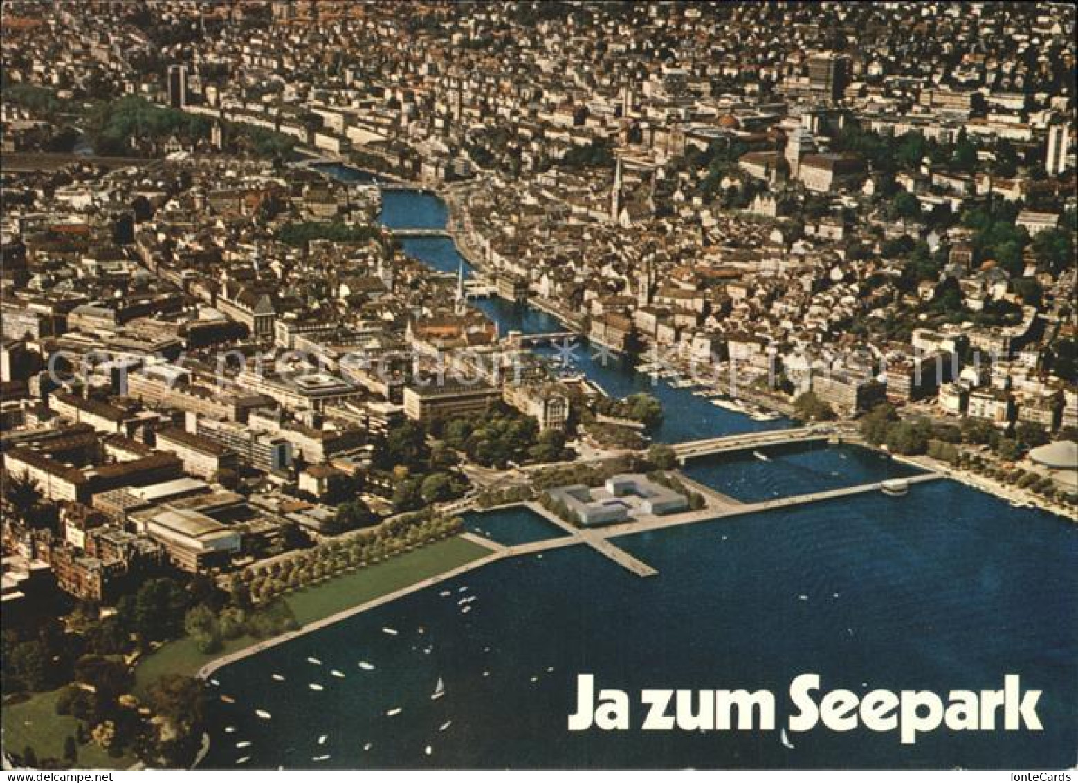 11877312 Zuerich Parklandschaft Am See Fliegeraufnahme Zuerich - Sonstige & Ohne Zuordnung