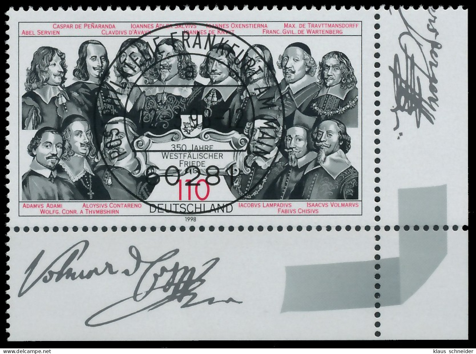 BRD BUND 1998 Nr 1979 Zentrisch Gestempelt ECKE-URE X557EB6 - Used Stamps