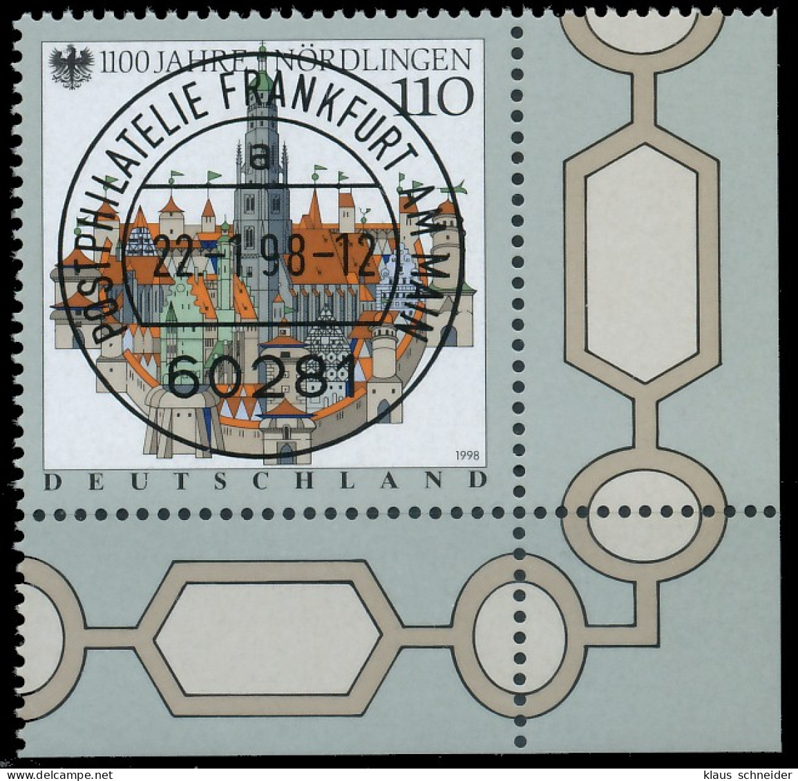 BRD BUND 1998 Nr 1965 Zentrisch Gestempelt ECKE-URE X557F0E - Used Stamps