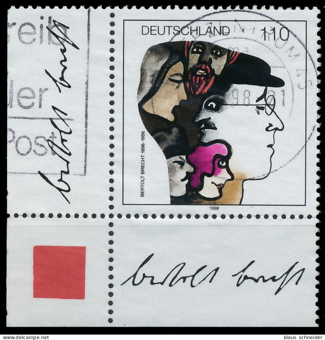 BRD BUND 1998 Nr 1972 Zentrisch Gestempelt ECKE-ULI X557EFE - Used Stamps