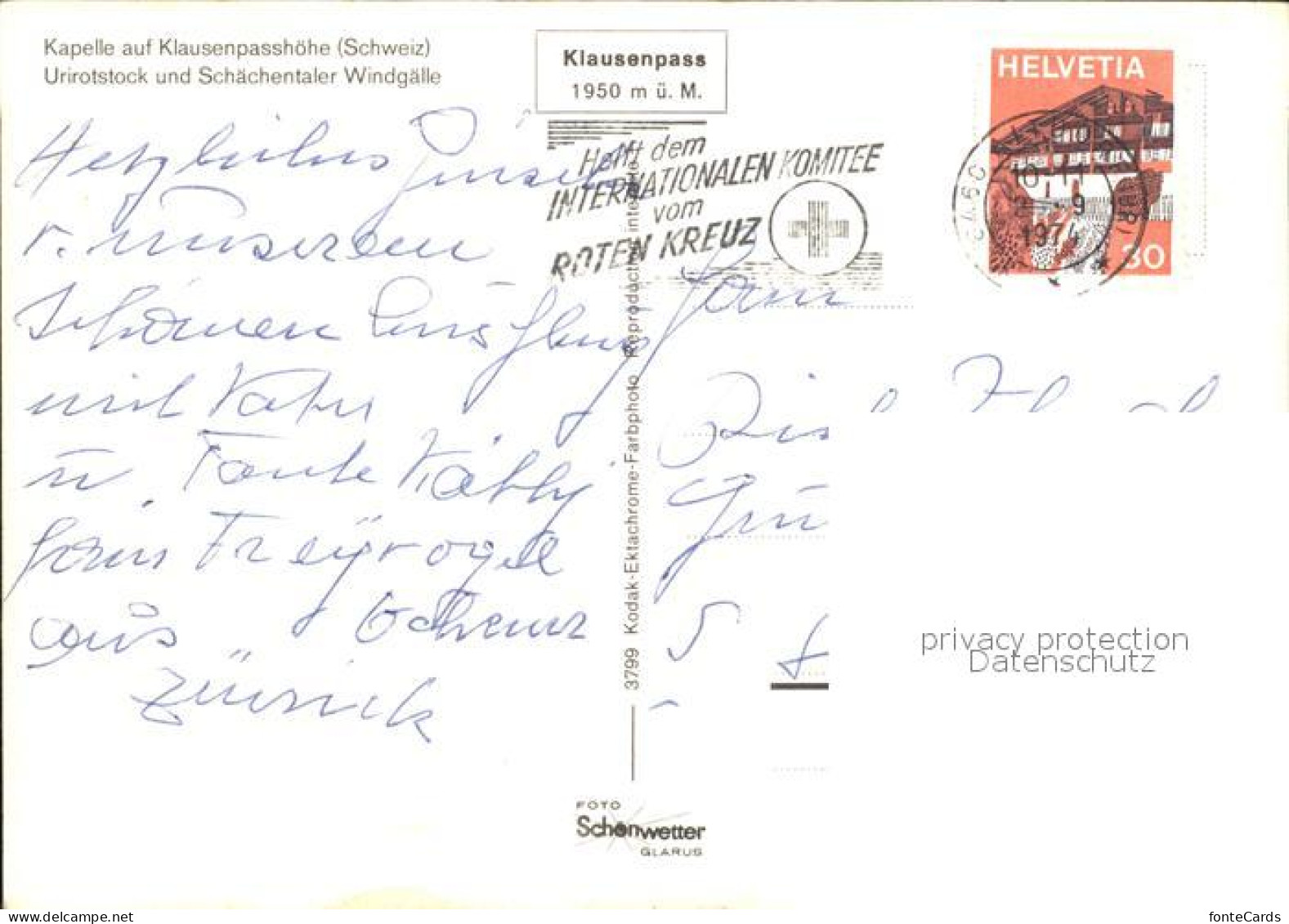 11877292 Klausenpass Kapelle Mit Kreuz Urirotstock Und Schaechentaler Windgaelle - Otros & Sin Clasificación