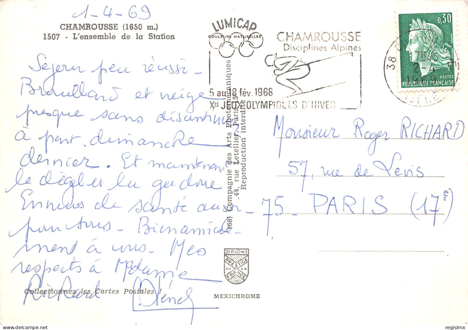 38-CHAMROUSSE JEUX OLYMPIQUE-N°2104-C/0249 - Chamrousse