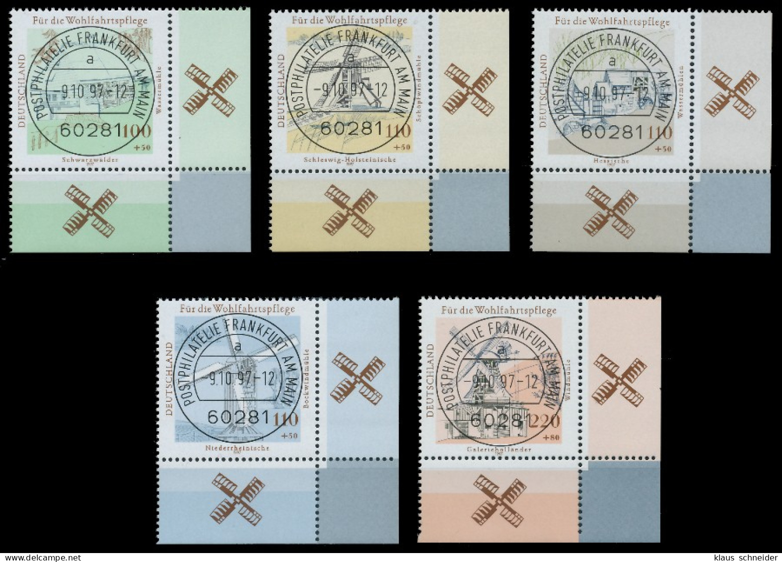 BRD BUND 1997 Nr 1948-1952 Zentrisch Gestempelt ECKE-URE X558166 - Used Stamps