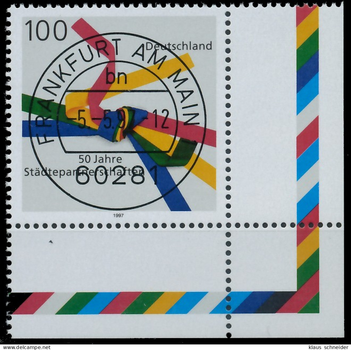 BRD BUND 1997 Nr 1917 Zentrisch Gestempelt ECKE-URE X5581FA - Used Stamps