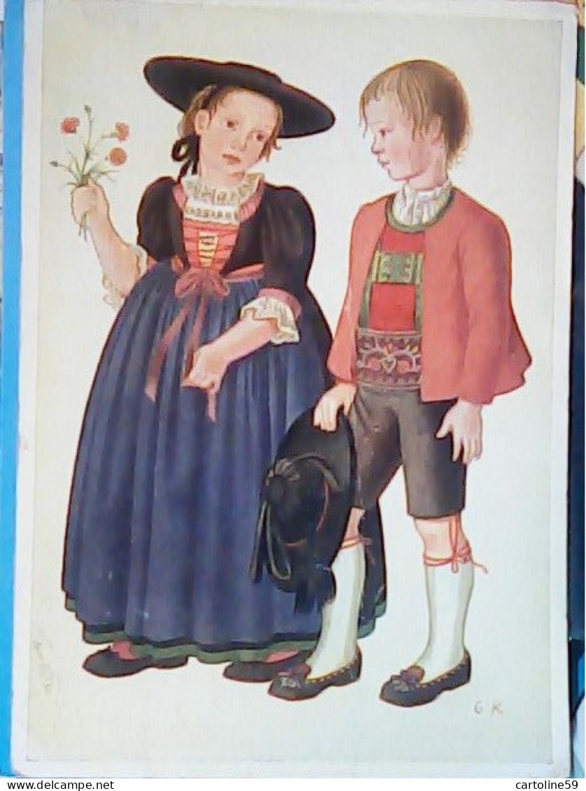 COSTUMI COSTUMES TRACHTEN TRAJES DI SARENTINO SARNTALER . ILLUSTRATA  GRETL KARASEK VB1952 JV6411 - Bolzano (Bozen)