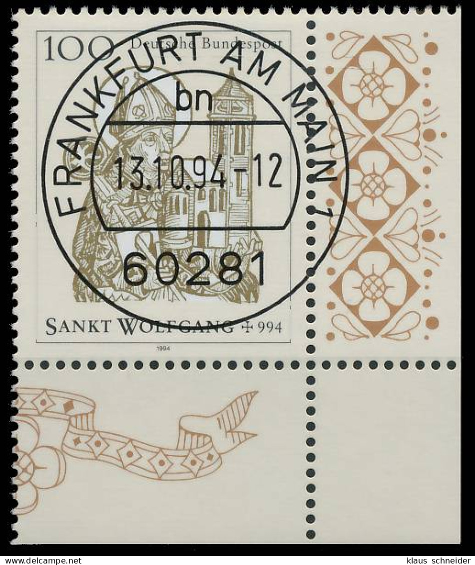 BRD BUND 1994 Nr 1762 Zentrisch Gestempelt ECKE-URE X56F2A6 - Used Stamps