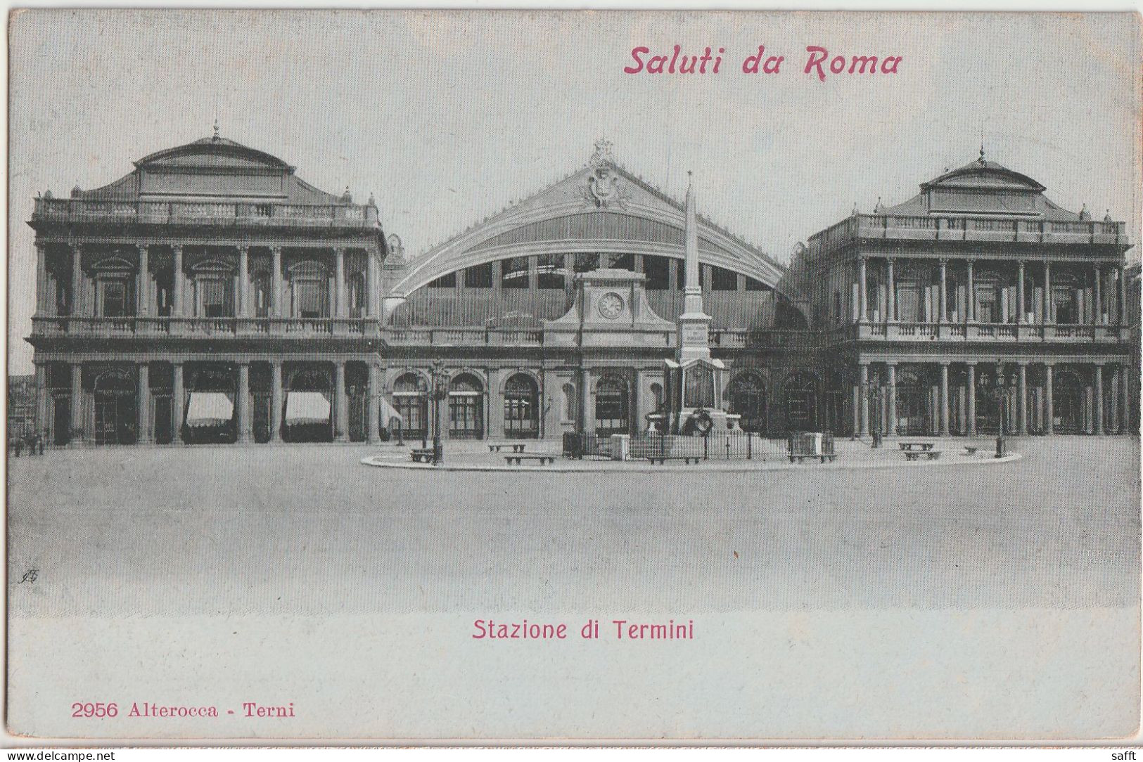 AK Saluti Da Roma, Stazione Di Termini Um 1900 - Stazione Termini